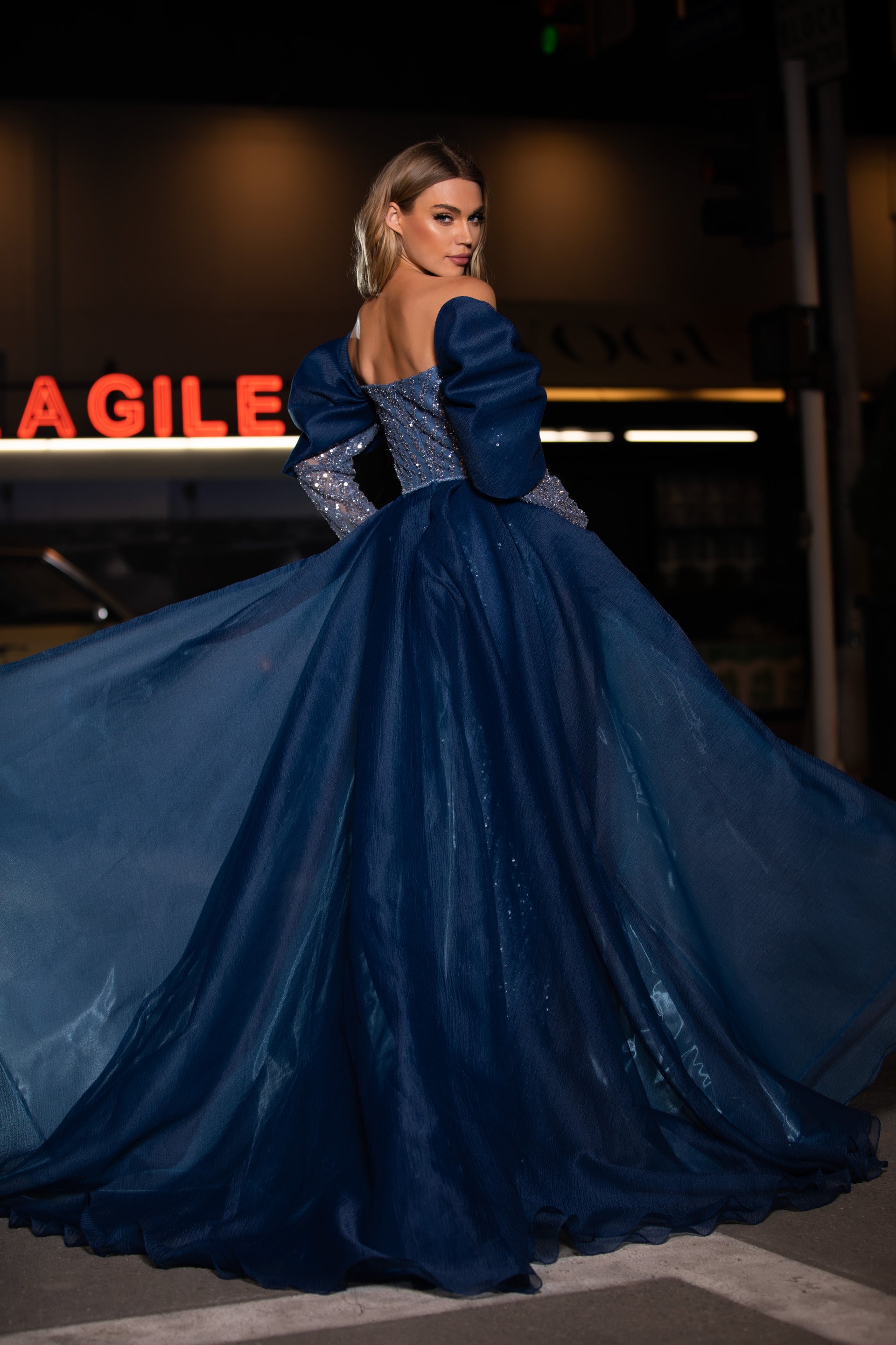 Royal Blue Long Sleeve Gown